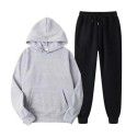 Spring and Autumn Men's Casual Solid Hooded Sportswear Couple Set Slim Fit Fashion Set 