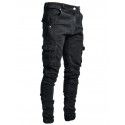 New style jeans Men's side pockets Small leg skinny jeans 