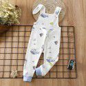 Baby Spring and Autumn Strap Pants Boys and Girls' Home Open Pants Children's Kindergarten Lunch Pants High Waist Calf Pants 