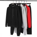 Spring and autumn sports suit men's pure cotton sweater two-piece youth fashion trend hooded cardigan team uniform 