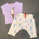 Classic series ice cream cone light purple sleeveless short T-shirt 