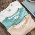 Madden work clothes American style retro solid color round neck matted white t-shirt men's thin cotton short sleeve ins fashion label 