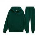 Men's pullover sweater set manufacturer polyester plush sweater hoodie+two-piece set of trousers 