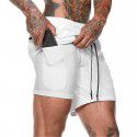 European and American Men's Shorts Beach Pants Large Double Layer Running Mesh Home Sports Capris 