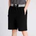 Sports casual pants Summer Korean comfortable men's solid color straight tube loose quarter pants 