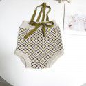 Spring, Summer and Autumn Kids' Knitted Strap Pants Baby Shorts European Style Fashion Girls' Jacquard Pants 