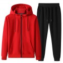 Spring and autumn sports suit men's pure cotton sweater two-piece youth fashion trend hooded cardigan team uniform 