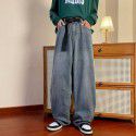 American Vintage Jeans High Street Men's Fall Loose Straight Leg Wide Leg Pants Japanese Washed Tidal Floor Towers 