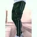 Spring and Autumn Work Wear Pants Men's Fashion Brand Elastic Multi Pocket Reflective Straight Sleeve Sports Fitness Casual Pants 