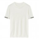 Winter Solid Color Knitted T-shirt Underlay Shirt Tiansi Cotton Business Half Sleeve Underlay 