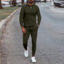 Men's fall new long-sleeved slimming trend casual fashion sports suit 