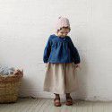 Girls' Top Autumn New Cute Foreign Fashionable Baby Doll Shirt Sen Cotton Linen Long Sleeve T-shirt Children's Wear 