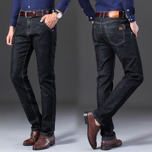 Men's Jeans Spring and Autumn Comfortable Elastic Versatile Light Business Little Dad Pants Show Young Men's Style 