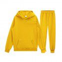 Men's pullover sweater set manufacturer polyester plush sweater hoodie+two-piece set of trousers 