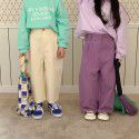 Children's Pants Spring Boys' and Girls' Korean Edition Solid Color Straight Leg Pants Children's Multicolor Loose Wide Leg Pants Pants 