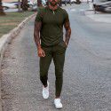 Men's fall new long-sleeved slimming trend casual fashion sports suit 