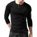 European and American men's long-sleeved round neck T-shirt Men's bottom shirt Men's T-shirt 