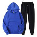 Spring and Autumn Men's Casual Solid Hooded Sportswear Couple Set Slim Fit Fashion Set 