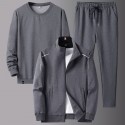 New men's spring and autumn sportswear suit middle-aged father's loose sweater three-piece large casual coat 