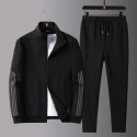 New men's spring and autumn sportswear suit middle-aged father's loose sweater three-piece large casual coat 