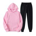 Spring and Autumn Men's Casual Solid Hooded Sportswear Couple Set Slim Fit Fashion Set 