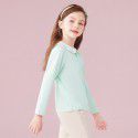 Spring New T-shirt Long Sleeve Girls' Polo Top Medium and Large Children's Wear Girls' T-shirt Casual 