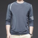 New Spring/Summer Ice Sports T-shirt Men's Thin Business Stretch Ice Silk T-shirt Men 