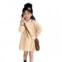 Autumn New Long Sleeve T-shirt for Girls Korean Foreign Style Polo Dress for Children Fashion Long T Dress 