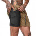 European and American Men's Shorts Beach Pants Large Double Layer Running Mesh Home Sports Capris 