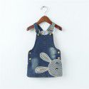 New European and American Children's Wear Girls' Stripe T-shirt Denim Skirt Embroidered Hanging Strap Two Piece Kids' Skirt 