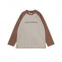 Spring Waffle Girls and Boys' Day Series Spliced Long Sleeve T-Shirt Children's Casual Round Neck Top 