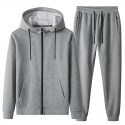 Spring and autumn sports suit men's pure cotton sweater two-piece youth fashion trend hooded cardigan team uniform 