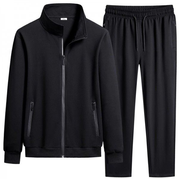 Men's casual sports suit cotton cardigan sweater pants two-piece fashionable and comfortable men's clothing 