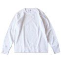 Heavy Weight Retro American Cotton Rough All Cotton Seamless Tube Woven American Roll Collar Long Sleeve T-shirt Men 