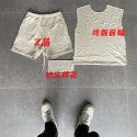 Double thread basic flocking letter T-shirt for men 