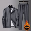 New men's spring and autumn sportswear suit middle-aged father's loose sweater three-piece large casual coat 