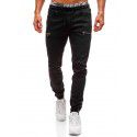 European and American men's denim fabric casual frosted zipper design sports jeans men 