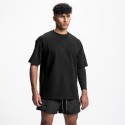 Summer new sports fitness t-shirt large drop shoulder t-shirt washed cotton blank round neck short sleeve men's loose 