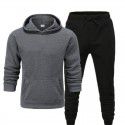 Autumn and winter men's sweater suit casual sports suit plush sweater suit men's hoodie 