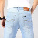 Autumn New Light Blue Jeans Men's Straight Sleeve Business Casual Youth High Waist Slim Fit Pants 