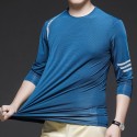 New Spring/Summer Ice Sports T-shirt Men's Thin Business Stretch Ice Silk T-shirt Men 