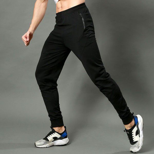 Men's casual pants Slim fit bodysuit pants Tied leg leggings Quick drying fitness running pants 