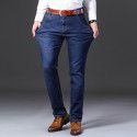 Men's Jeans Spring and Autumn Comfortable Elastic Versatile Light Business Little Dad Pants Show Young Men's Style 