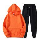 Spring and Autumn Men's Casual Solid Hooded Sportswear Couple Set Slim Fit Fashion Set 