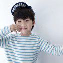 Japanese children's autumn and winter customized DD pure cotton yarn-dyed striped long sleeved T-shirt