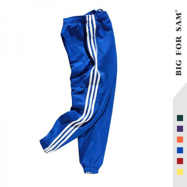 New trend tie leg contrast color men's sports pants Men's retro hip-hop casual pants Men's autumn 