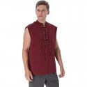 Men's loose fitting medieval Viking sleeveless shirt Gothic Victorian era top T-shirt 