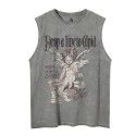 American vintage vintage vintage angel print sleeveless t-shirt fashion brand loose lovers casual sports vest men's T-shirt street 