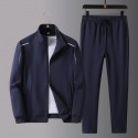 New men's spring and autumn sportswear suit middle-aged father's loose sweater three-piece large casual coat 