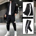 Casual Sports Cardigan Set Men's Autumn Reflective Stripe Set Sold High Volume Low Price Group Purchase Print 